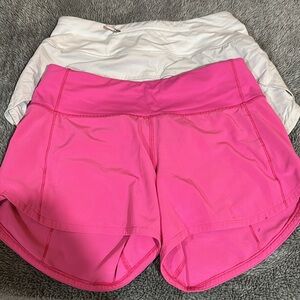 Pink and White Lululemon Shorts - Sz 4